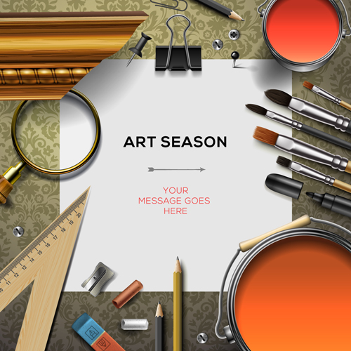 500x500 Paintbrush And Art Supplies Vector Background Free Download