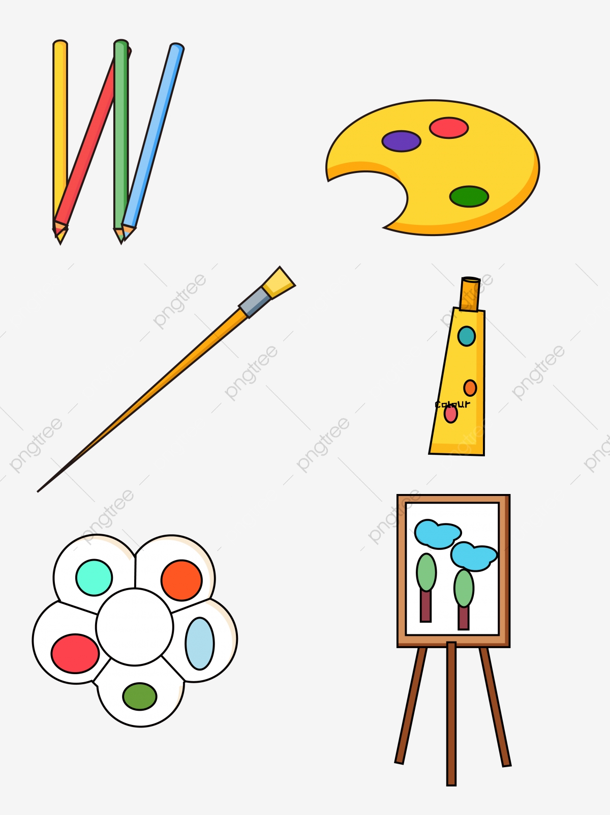 1200x1602 Simple And Cute Cartoon Learning Art Supplies Stationery, Art