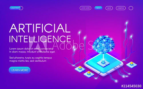 500x312 Artificial Intelligence Vector Illustration Of Human Brain