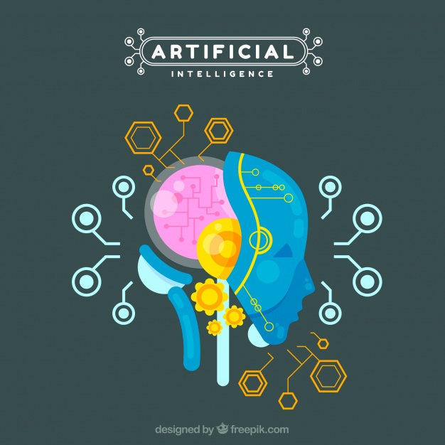 626x626 Flat Artificial Intelligence Background Vector Free Download