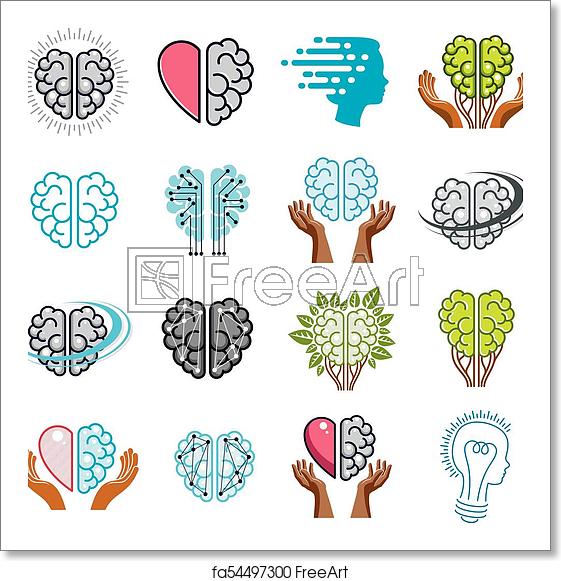 561x581 Free Art Print Of Brain And Intelligence Vector Icons Or Logos