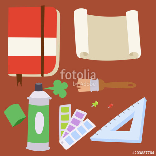 500x500 Painting Art Tools Palette Vector Illustration Details Stationery