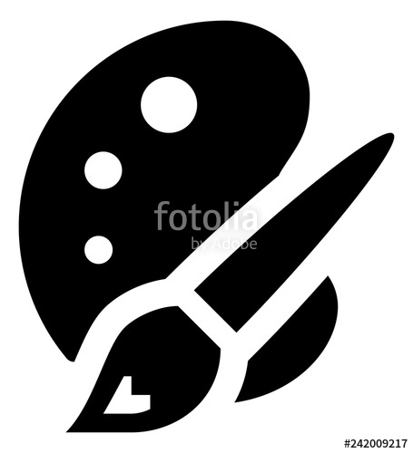 455x500 Artist Palette Paint Brush Icon Stock Image And Royalty Free