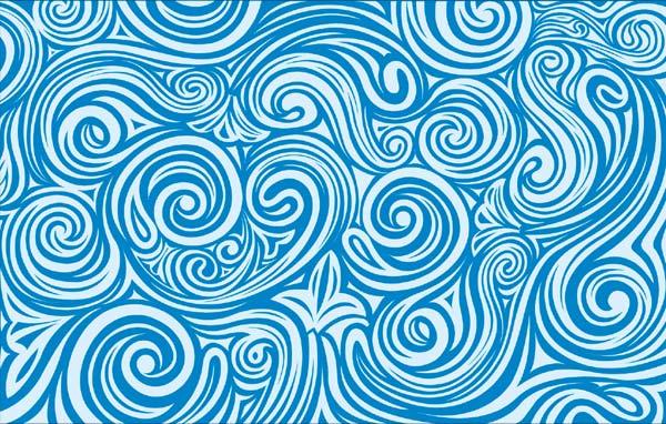 600x382 Artistic Swirl Ornamental Blue Background Vector