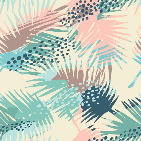 490x490 Seamless Exotic Pattern With Tropical Plants And Artistic