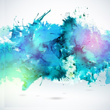 450x450 Sky Blue Centered Decorative Watercolor Background Vector Hand
