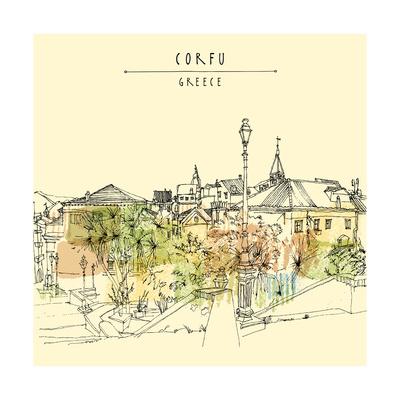 400x400 Artistic Vector Illustration Postcard With A Touristic City View