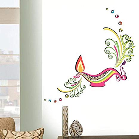 466x466 Buy Happy Walls Diwali Diya Oil Lamp With Flame Artistic Vector