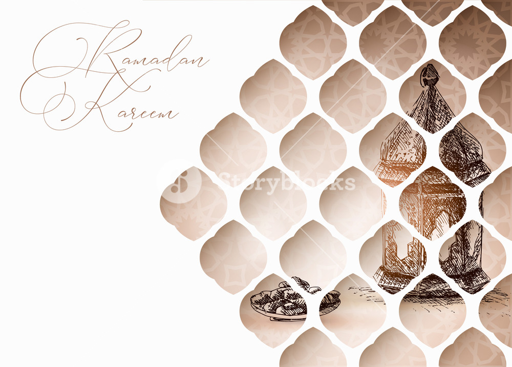 1000x716 Arabic Window Hand Drawn Illustration Of Moroccan Lantern