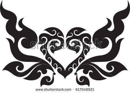 450x322 Swirl Floral Tribal And Heart Vector Format, Southeast Asia Art