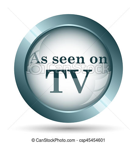 450x470 As Seen On Tv Icon Internet Button On White Background Stock