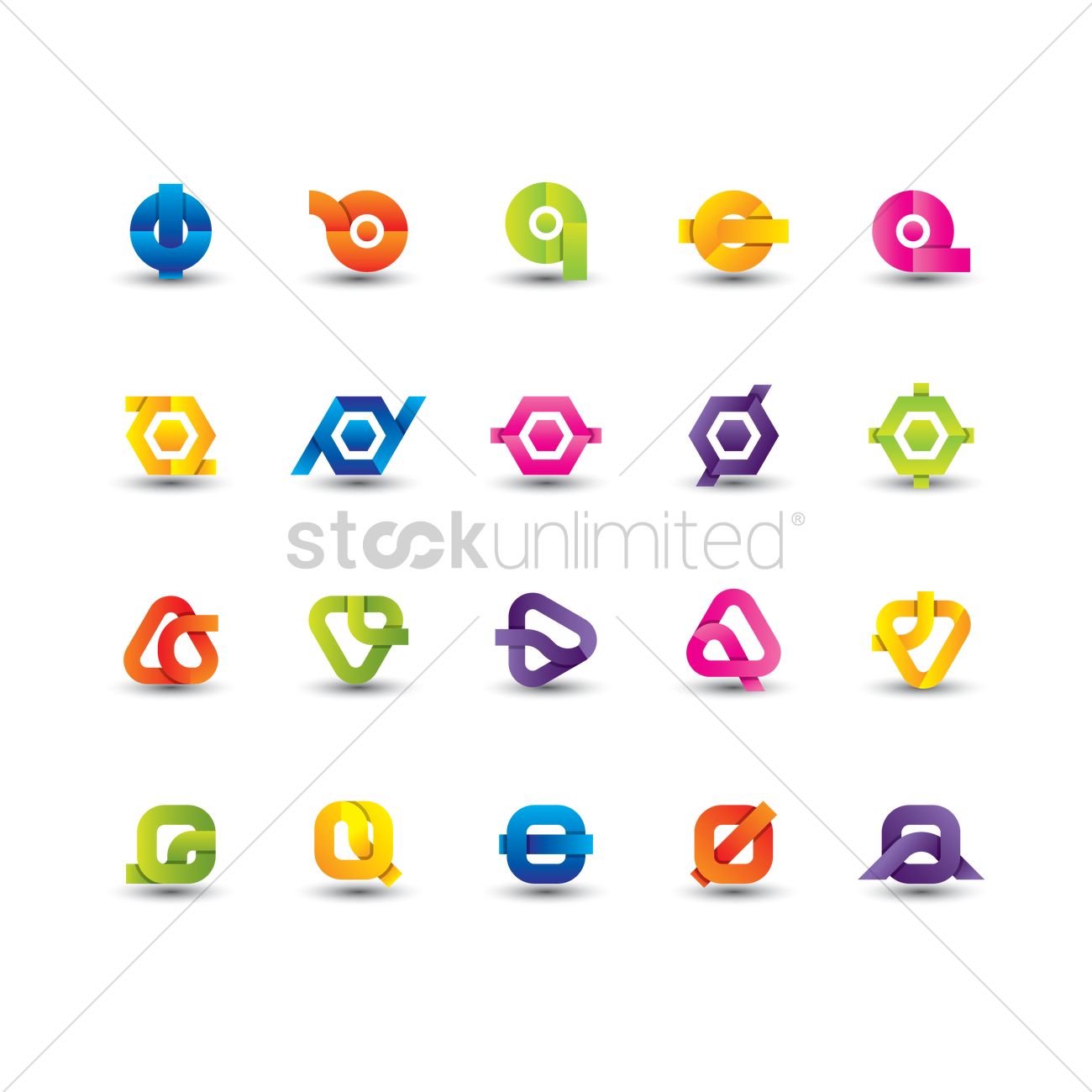 1300x1300 Abstract Logo Element Set Vector Image