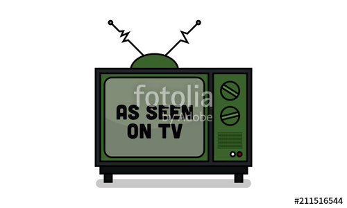500x300 As Seen On Tv Illustration With Television Aerial Vintage