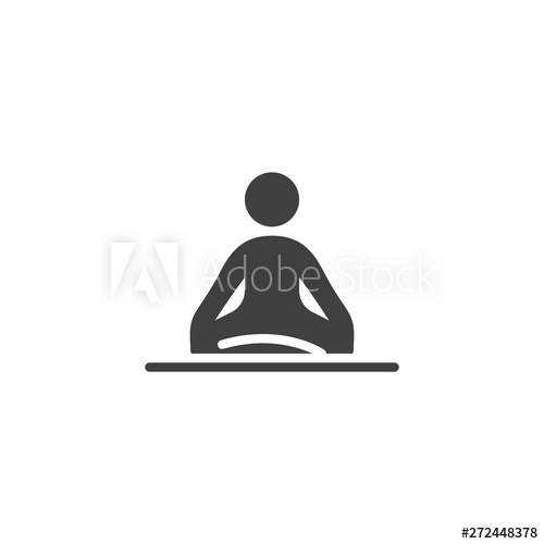 500x500 Meditation Practice Vector Icon Filled Flat Sign For Mobile