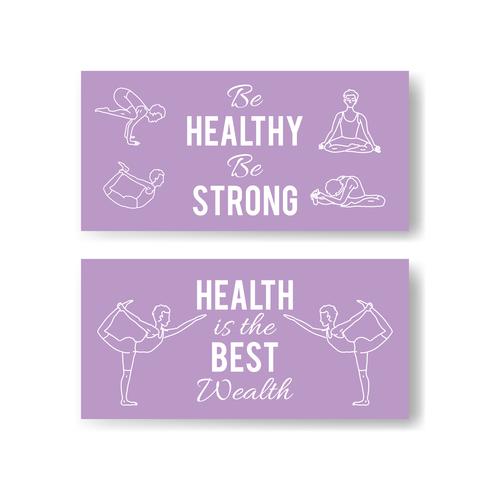 490x490 Vector Yoga Poses Banners Asana Illustrations