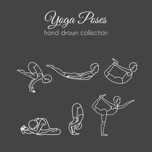 490x490 Vector Yoga Poses Collection Asana Illustrations