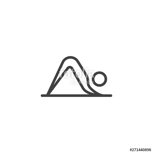 500x500 Yoga Down Dog Position Line Icon Linear Style Sign For Mobile