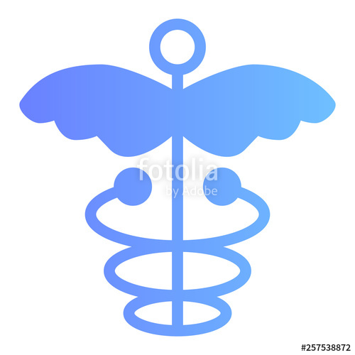 500x500 Caduceus Flat Icon Asclepius Wand Color Icons In Trendy Flat