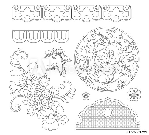 500x452 Asian Traditional Design, Print Art Symbol Of Asia Vector