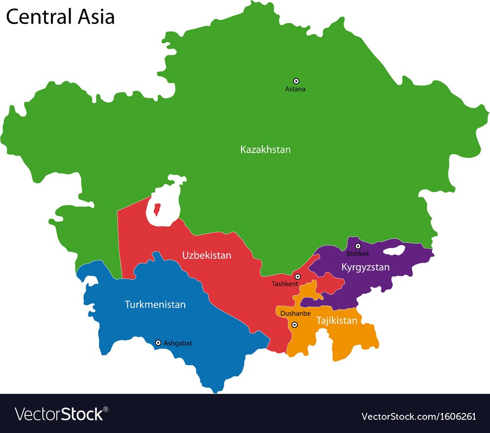 1000x885 Map Of Central Asia Vector