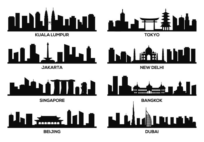 700x490 Asia Famous Landmark Vector