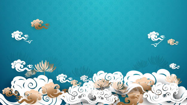 Asian Traditional Gold And White Floral With Clouds Background 626x351 Asian Traditional Gold And White Floral With Clouds Background