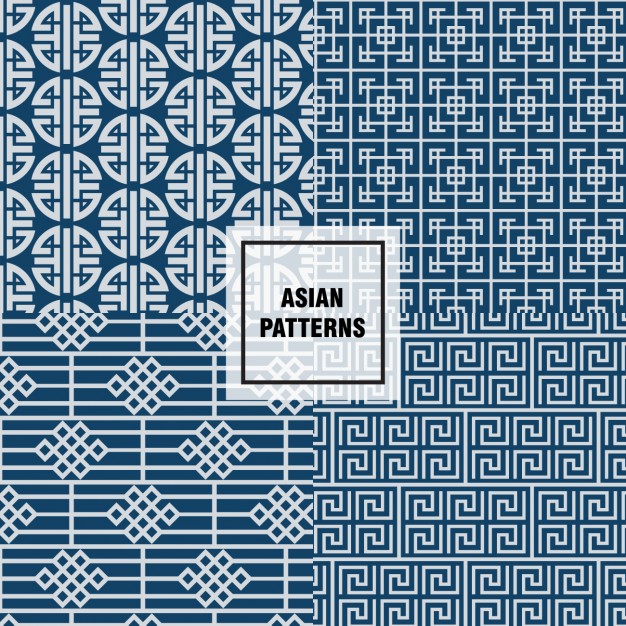 626x626 Blue Asian Patterns Design Vector Free Download