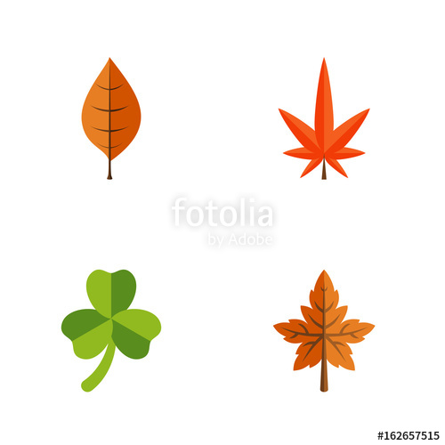500x500 Flat Icon Leaves Set Of Alder, Aspen, Leaf And Other Vector