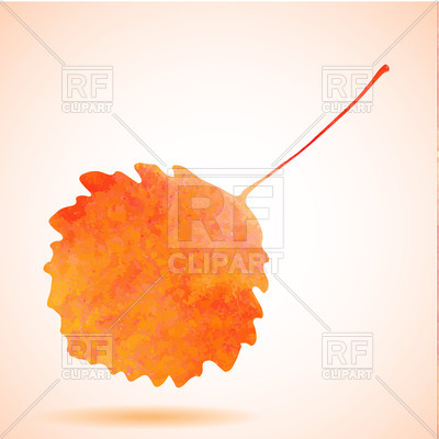 400x400 Orange Watercolor Aspen Leaf Vector Image Of Plants And Animals