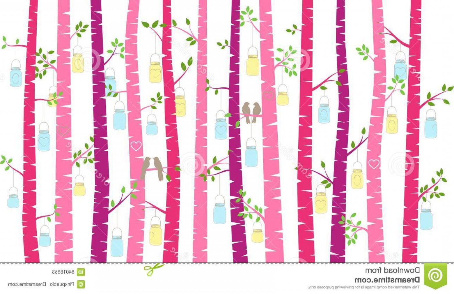 1560x1009 Stock Illustration Valentine S Day Birch Tree Aspen Silhouettes