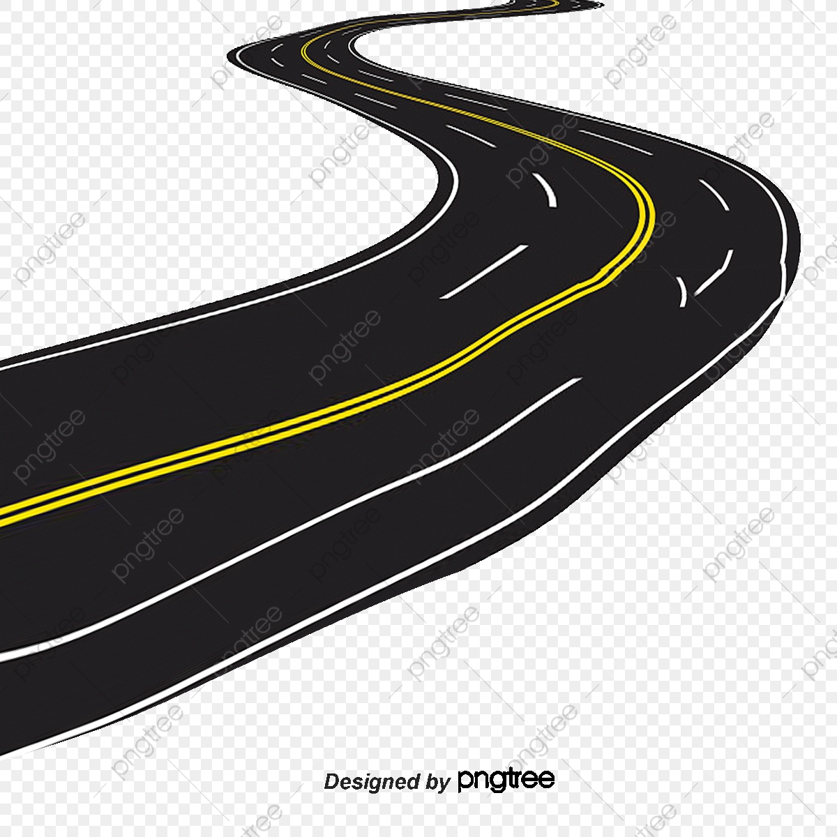 1200x1200 Curved Asphalt Road Vector Material, Road Vector, Asphalt Road
