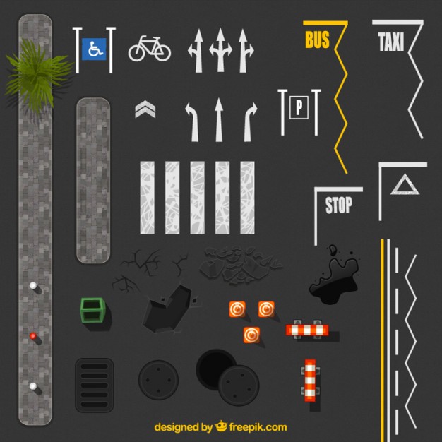 626x626 Road Sign On Asphalt Vector Premium Download