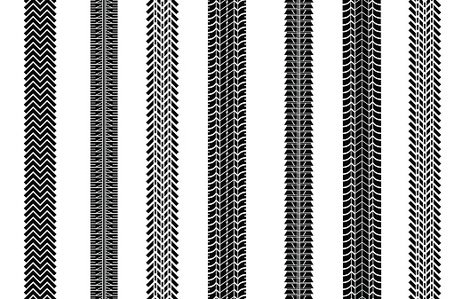 454x299 Set Wheel Track Asphalt, Vector Premium Clipart