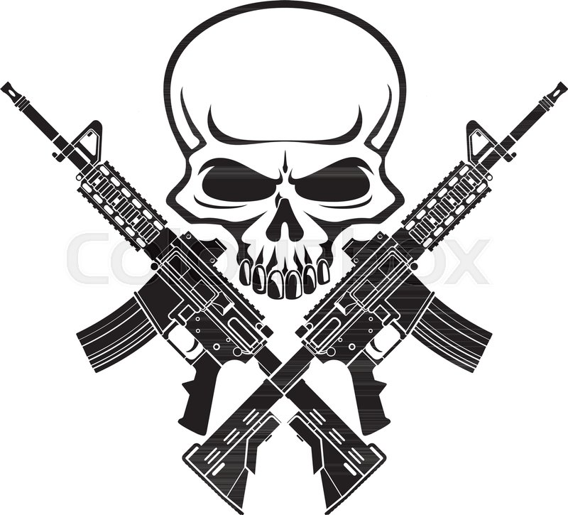 800x725 Human Skull With Two Crossing Assault Stock Vector Colourbox