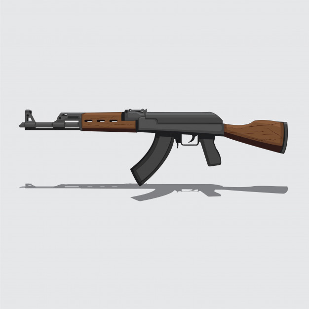 626x626 Akm Assault Rifle Vector Illustration Vector Premium Download