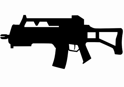 500x353 Assault Rifle Silhouette Vector Image