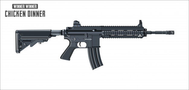 626x297 Assault Rifle Vector Isolated On White Background Vector Premium