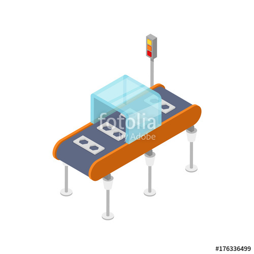 Goods Conveyor Belt Isometric Icon Industrial Production 500x500 Goods Conveyor Belt Isometric Icon Industrial Production