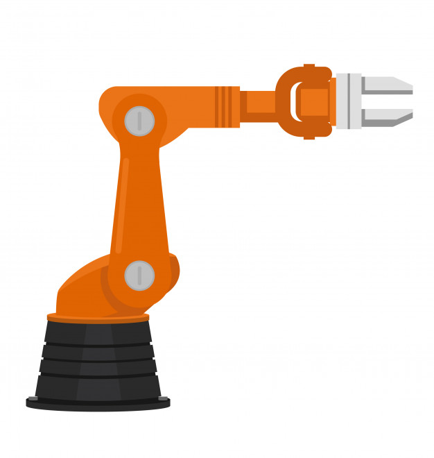 Orange Industrial Robotic Arm For Assembly Line Vector Premium 626x660 Orange Industrial Robotic Arm For Assembly Line Vector Premium