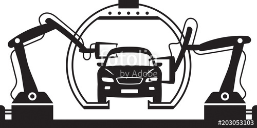 Robots Weld Car Bodies 500x250 Robots Weld Car Bodies