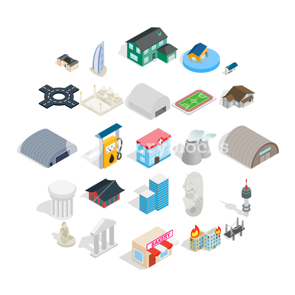 1000x1000 Assembly Icons Set Isometric Set Of Assembly Vector Icons