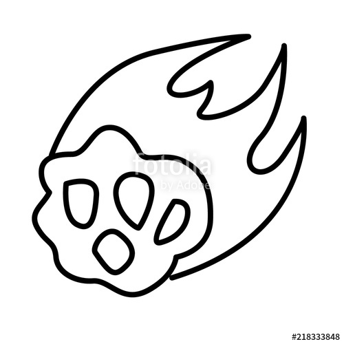 500x500 Flame Meteorite Thin Line Icon Asteroid Vector Illustration