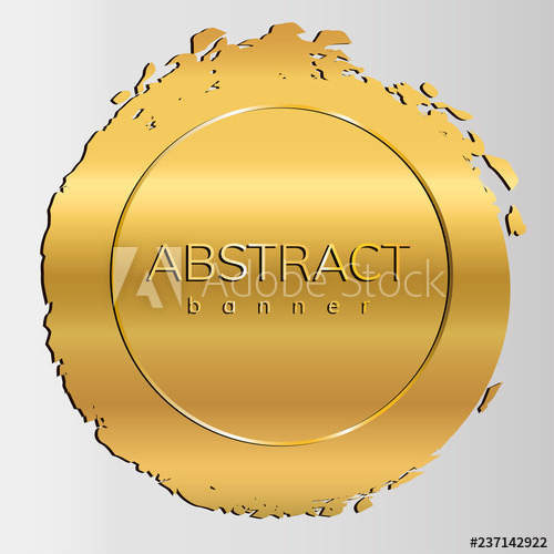 500x500 Gold Metallic Banner In Cosmic Style Design Element Comet