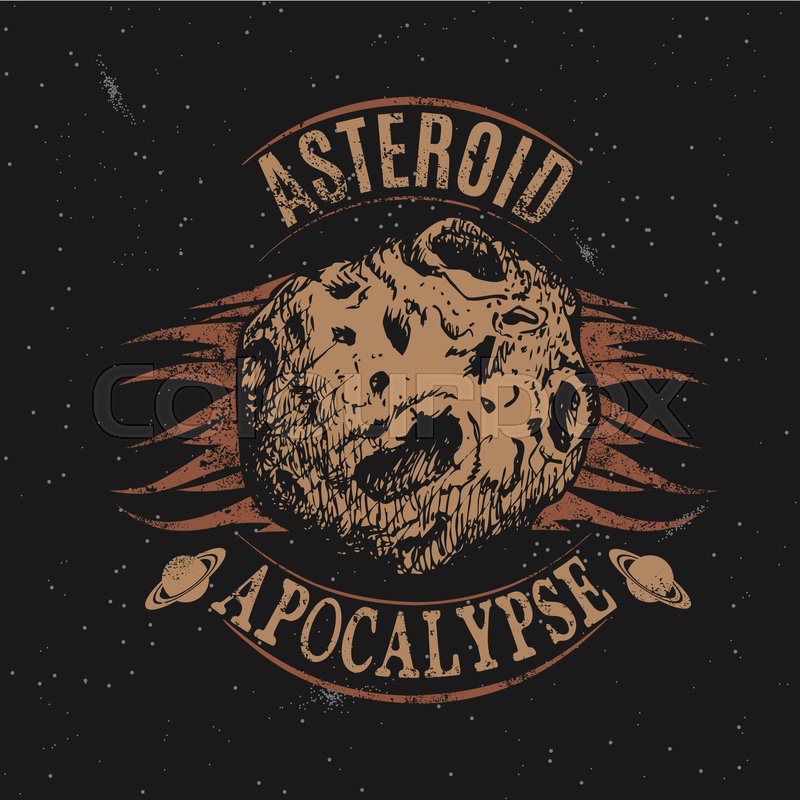 800x800 Vintage Label With Asteroid Vector Stock Vector Colourbox