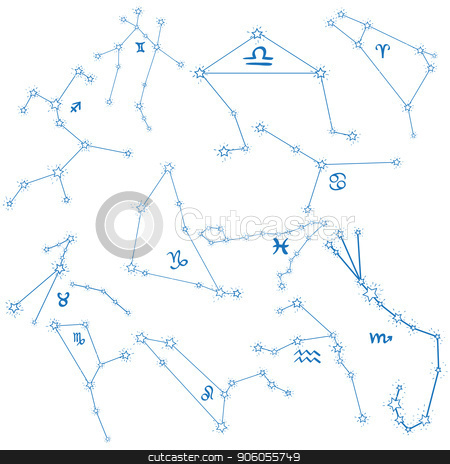 450x464 Constellations Logo Zodiac Signs Astronomy And Astrology Stock
