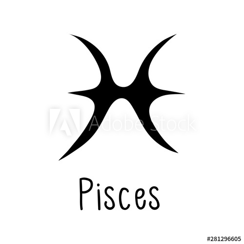 500x500 Pisces Astrological Zodiac Sign Isolated On White Background