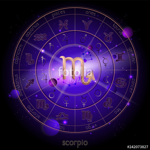 500x500 Vector Illustration Of Sign And Constellation Scorpio