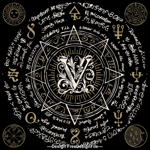 500x500 Ancient Astrology Vector Free Download