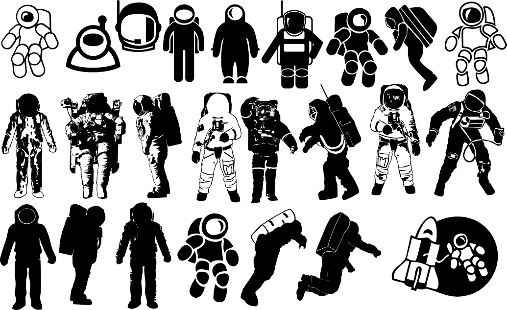 1035x633 Astronaut Silhouettes Vector Icon Template Clipart Free Download