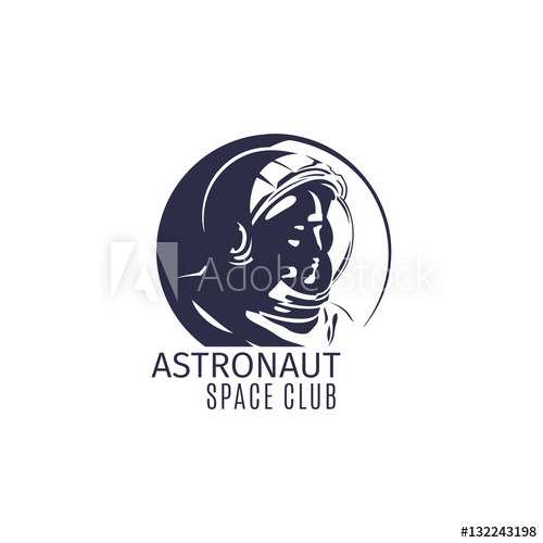 500x500 Astronaut Space Club Logo Design In Retro Style With Astronaut